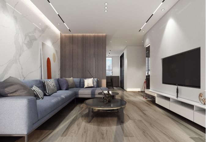 優雅而多功能的木質電視墻，適用于多種用途